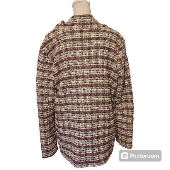 Ruby Rd Long Sleeve Wrap Around 100% Cotton Front Knit Cardigan Multicolor Women - Picture 4 of 8